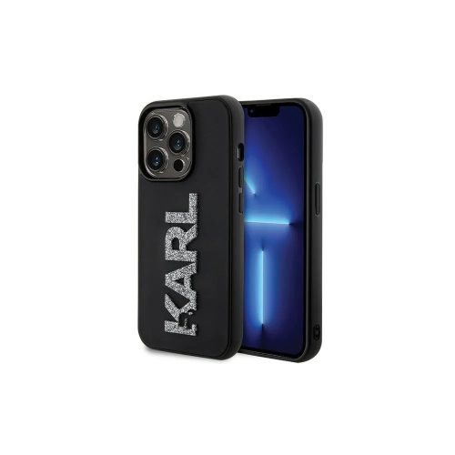 Karl Lagerfeld iPhone 15 Pro Max 3D logó kemény tok fekete