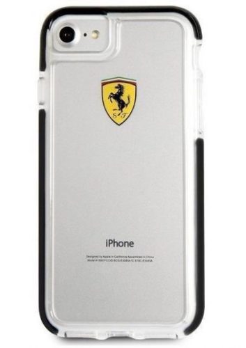 Ferrari iPhone 8 fekete szél átlátszó szilikontok