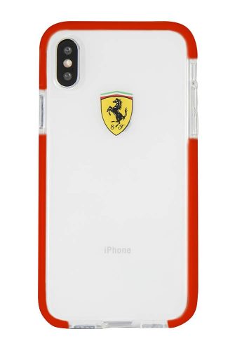 Ferrari iPhone 8 piros szél átlátszó szilikontok