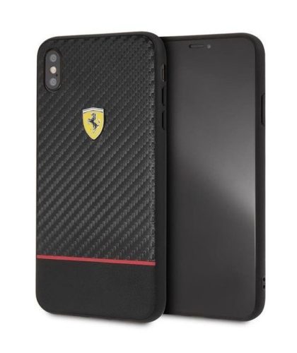 Ferrari iphone X/Xs fekete/carbon keménytok