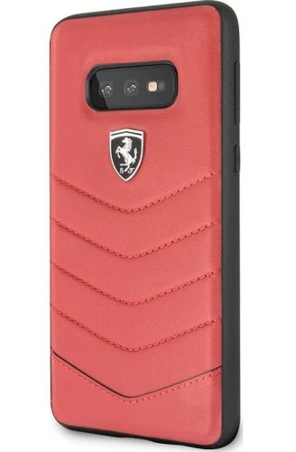 Ferrari Samsung S10Lite bőr tok piros