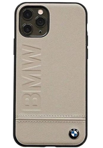 BMW iPhone 11 Pro barna bőr tok