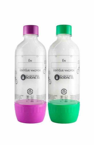 SodaCo szénsavasító flakon otthoni SodaCo Basic és Royal szódagéphez, 2x1 liter, lila - zöld