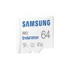 SAMSUNG Memóriakártya, PRO Endurance microSD kártya 64GB, CLASS 10, UHS-I (SDR104), + SD Adapter, R100/W30